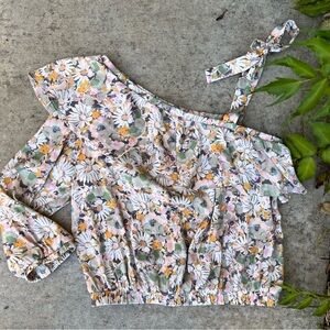 Lauren Conrad One Sleeve Floral Blouse